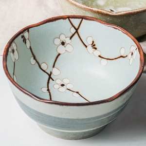 爱悦居蓝梅日本陶瓷料理餐具套装日式和风精致高档米饭碗汤碗家用