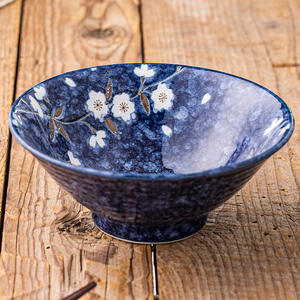 李子柒同款日本进口蓝樱花陶瓷饭碗拉面碗汤碗家用盘子碟日式餐具