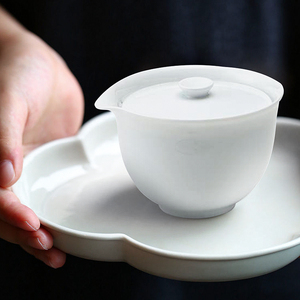日本进口陶瓷宝瓶盖碗茶壶日式茶杯纯色带盖碗青白瓷急须壶主人杯