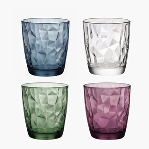意大利进口彩色玻璃杯钻石水晶茶杯果汁饮料酒杯家用喝水杯子套装