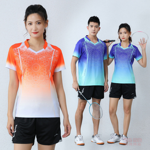 速干羽毛球服男女运动套装短袖韩国气排球乒乓网球队上衣比赛定制