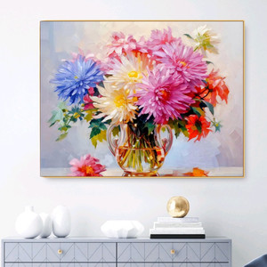 数字油画超大尺寸横版花卉2024新款高颜值手绘填百年好合油彩壁画
