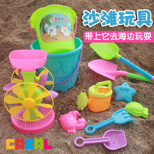 儿童沙滩玩具宝宝海边挖沙工具加厚铲子桶男女孩戏水大号沙漏套装