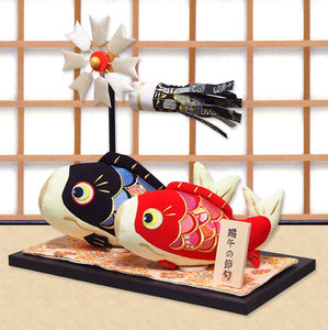 日本代购 京都 五月人形饰  亲子鲤鱼 日式和风纯手工布艺摆件