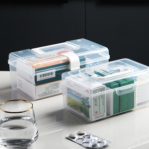 家用迷你医药箱家庭装药品便携式小型手提医疗急救宿舍药物收纳盒