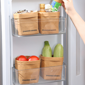 日本牛皮纸袋可水洗冰箱水果蔬菜收纳保鲜袋防水ins风食品袋花盆
