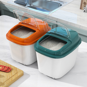 装米桶家用20斤食品级五谷杂粮储米箱防虫防潮密封桶带滑轮收纳盒