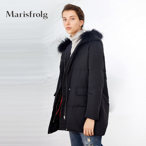 Marisfrolg/玛丝菲尔女装冬季新款白鹅绒连帽羽绒服专