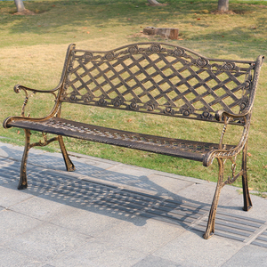 公园椅户外长椅子铸铁铸铝长椅庭院阳台花园双人休闲靠背长椅铁艺