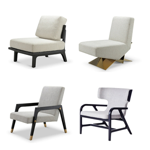 现代简约轻奢实木单人沙发椅中式时尚创意白蜡扶手会客接待洽谈椅