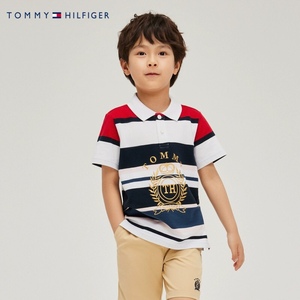 TOMMY童装正品洋气短袖T恤新品夏季男童纯棉POLO衫宝宝上衣潮