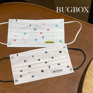 BUGBOX简约新款奶咖色字母ins风独立包装防尘一次性成人口罩情侣