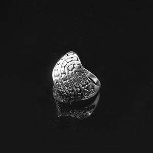 内径17mm19mm波浪线条个性朋克银色合金戒指男潮女指环复古装饰品