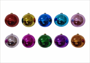 3-60cm圣诞球镜面亮亚光闪粉电镀球彩球圣诞树装饰品商场吊球包邮