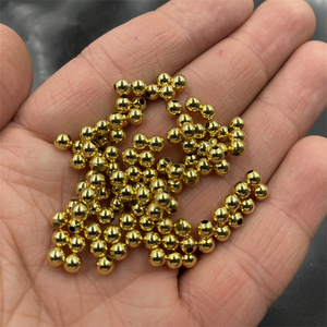 四海玉器 DIY饰品配件4毫米金色圆珠珠子 隔珠佩饰 金属珠子