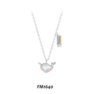 FM1640小鲸鱼925银链 女轻奢小众高级设计感项链甜美百搭锁骨链潮
