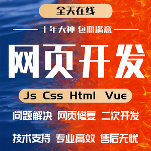 网页定制开发设计web前端问题解决js/html/css/vue代码编写