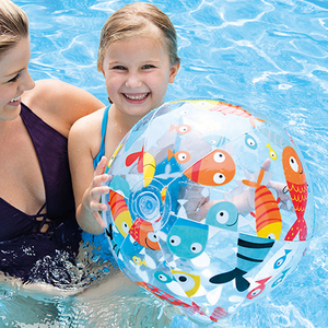 INTEX儿童早教充气球沙滩球游泳水球塑料球水上玩具彩色球海洋球