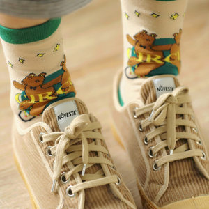 好看的袜子有趣的灵魂马戏团少女心系列彩格子可爱小象小丑AB袜子