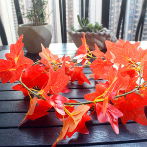 仿真红枫叶藤条装饰花塑料假花缠绕空调管道遮挡吊顶缠绕绿叶藤蔓
