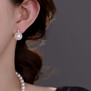 Elegant Rose「璀璨宇宙」气质耳环女925纯银小灯泡施家珍珠耳钉