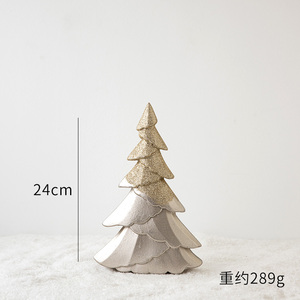 诺琪 北欧迷你圣诞树桌面小摆件木质宝塔树圣诞节场景布置装饰品