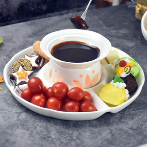 巧克力火锅哈根达斯冰淇淋芝士奶酪咖啡酱火锅套装陶瓷水果拼盘