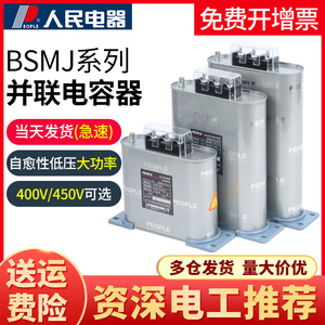 人民电器BSMJ-0.45三相自愈式并联电容器450V低压电力无功补偿器