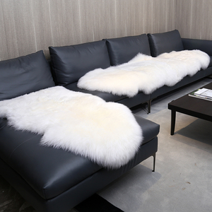 澳洲纯羊毛沙发垫皮毛一体冬季加厚皮沙发坐垫整张羊皮防滑长毛垫