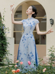 新中式国风套装旗袍改良年轻款少女复古民国清冷感禅意茶服中国风