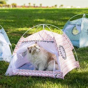 猫窝狗窝四季通用夏天帐篷封闭式宠物凉席猫床猫产房夏季猫咪用品