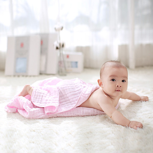 布布发现新生婴儿浴巾纯棉四季六层纱布超软吸水儿童宝宝洗澡裹巾