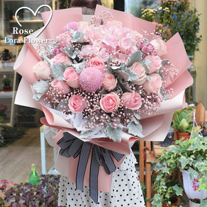 广州上海鲜花速递同城花店送花粉玫瑰生日送女友闺蜜三八节礼物
