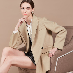 舒朗2021冬季100%羊毛新款女装通勤时尚羊毛西装外套DSR4A01