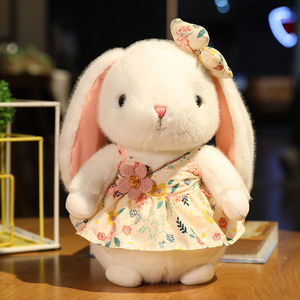 田园兔子公仔可爱小白兔毛绒玩具陪睡玩偶娃娃送女孩儿童生日礼物