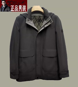 S234027513爱登堡男装专柜正品2023新款棉服休闲服棉衣毛皮服连帽