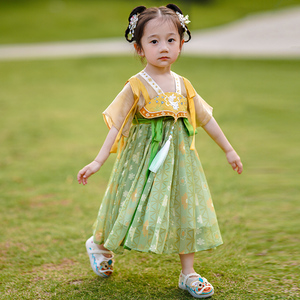 汉服女童夏薄款2024新款夏季儿童中国风古装裙子超仙女宝宝连衣裙
