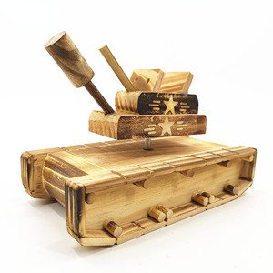 木制工艺品木质坦克模型军事战车模型仿真儿童玩具坦克音乐盒混批