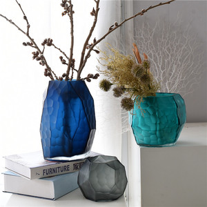 彩色几何创意玻璃花瓶现代时尚高端样板间软装居家装饰品水培摆件