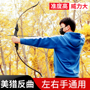 反曲直拉弓箭左右手通用双箭台玩具分体美猎射击器材射箭入门套装