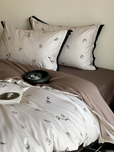法式复古风100s全棉纯棉四件套1.8m 花卉床单被套床笠式床品1.5米