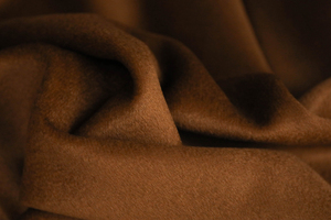 意大利进口复古丁子茶色细腻双面短顺羊绒羊毛面料设计师大衣布料