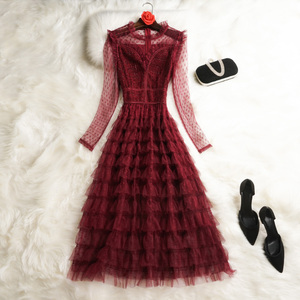 正式场合高定轻奢洋装气质名媛聚会红色小礼服平时可穿长款高级感