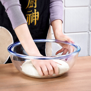 透明玻璃碗大号微波炉烤箱专用耐热高温家用揉面沙拉碗打蛋和面盆