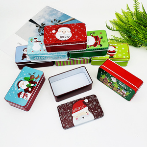 包邮长方形圣诞卡通铁盒可爱糖果盒礼品盒一字夹发夹收纳盒小铁盒