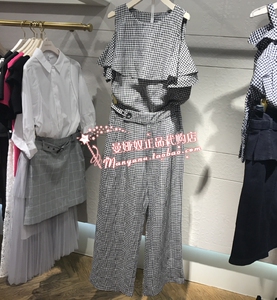 曼娅奴2019春装新款专柜正品国时尚格子套装MJ12ME00