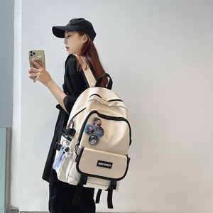 香港Beckeupth学生书包男韩式初高中生双肩包大容量ins旅行背包女