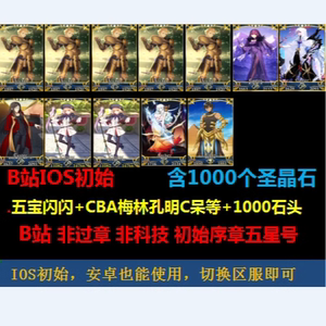 fate国服五宝闪闪5宝金闪闪满宝+斯卡蒂梅林孔明C呆石头FGO初始号