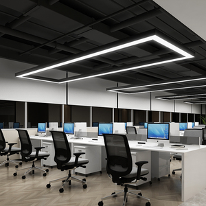 长方形吊灯办公室led长条灯现代简约会议室大厅灯工业风办公灯具