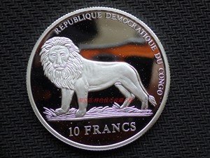 PROOF精制 刚果2006年德国世界杯10法郎纪念银币 非洲钱币